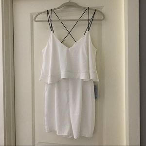 White Romper with Black Straps by Missguided